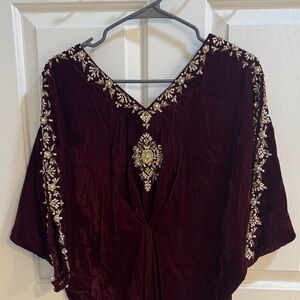 Velvet Kaftaan designer Sammy K maroon embellished for eid dawat or wedding